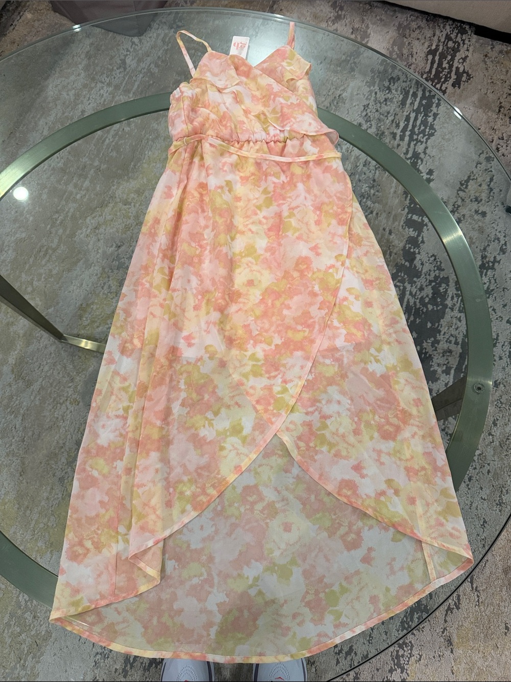 GB girls Peach & Yellow Floral Sundress